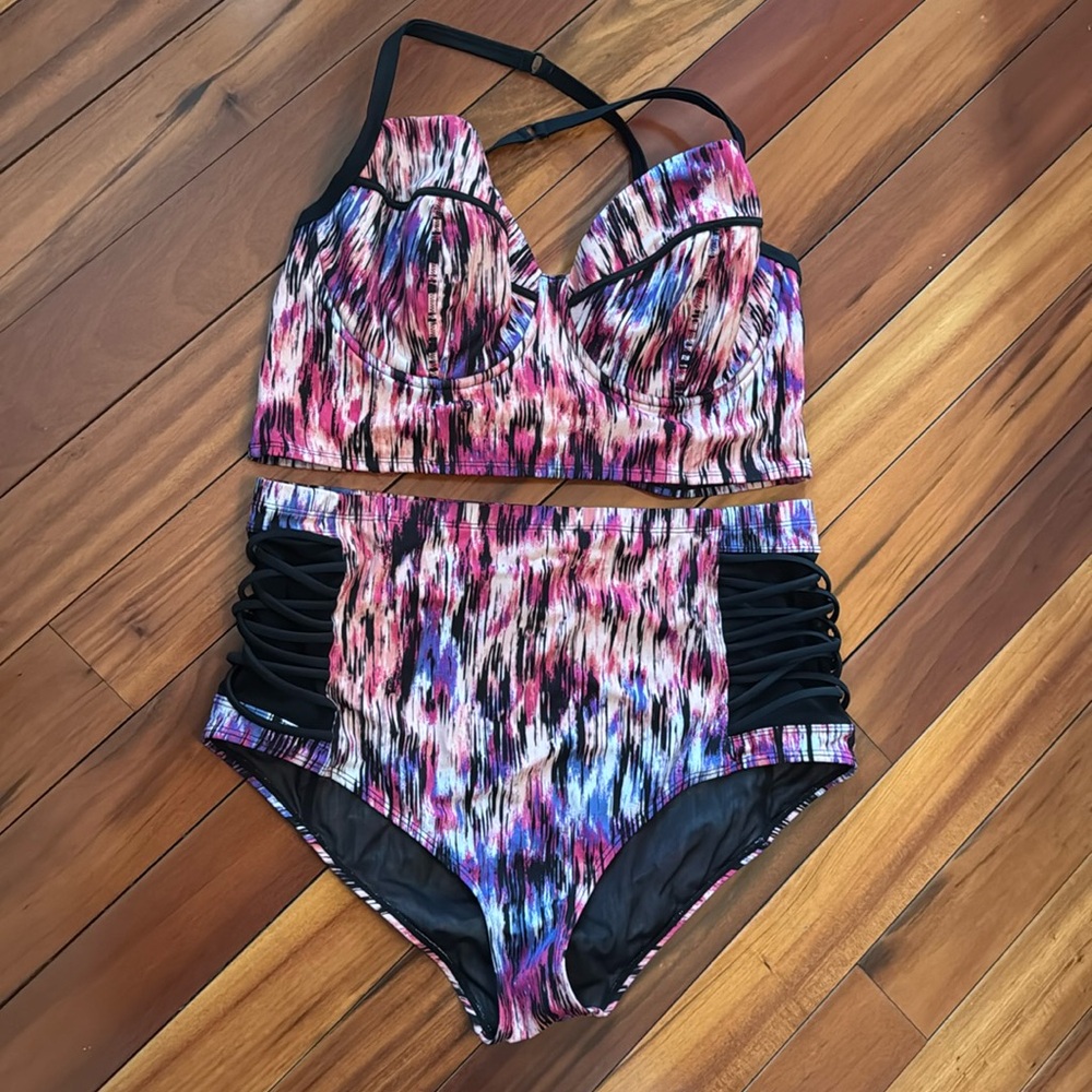 Torrid Colorful Strappy Bikini Set